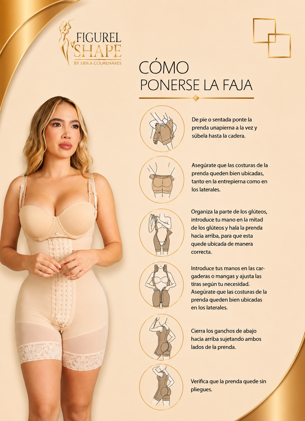 cinturilla faja de 4 broches de estilo corset al compression