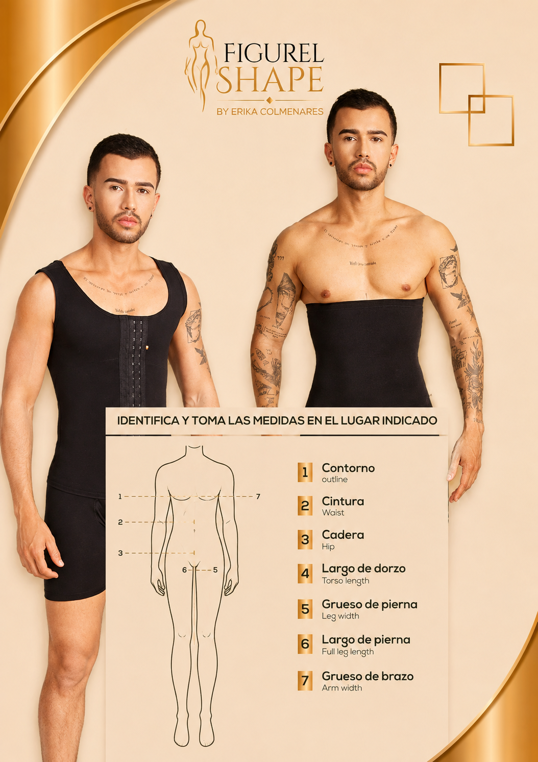 chaleco de hombre tipo faja de alta compresión ideal para después de una cirugía en etapa 3 uso diario en color negro